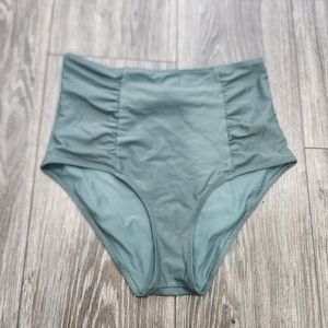 Aerie Green High Rise Swim Bikini Bottoms Medium